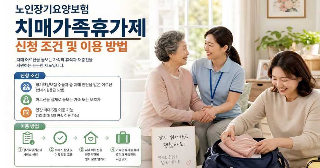 2026 노인장기요양보험 치매가족휴가제 신청 조건 및 이용 방법 대표 이미지